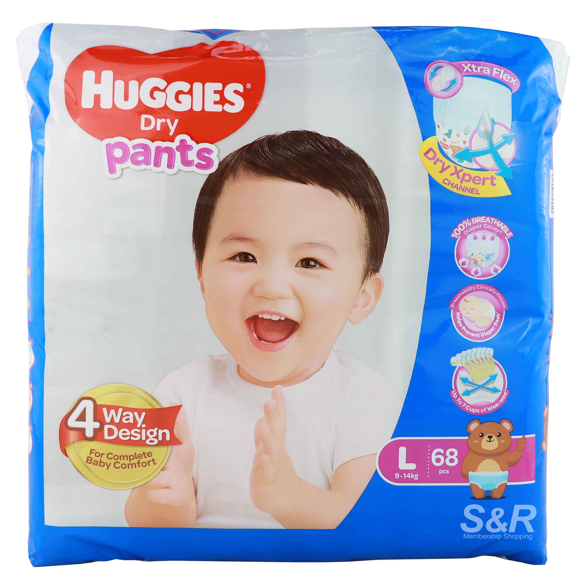 Huggies Dry Pants Large 68pcs